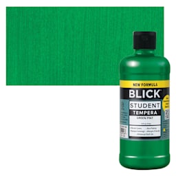 Blick Student Tempera Paint - Green, 16 oz bottle and swatch