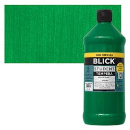 Blick Student Tempera Paint - Green, 32 oz bottle and swatch