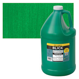 Blick Student Tempera Paint - Green, 128 oz bottle and swatch