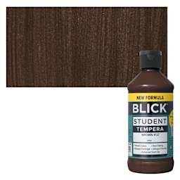 Blick Student Tempera Paint - Brown, 8 oz bottle and swatch