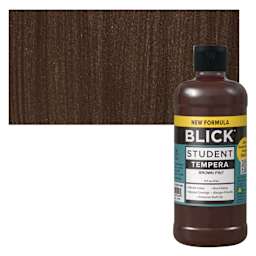 Blick Student Tempera Paint - Brown, 16 oz bottle and swatch