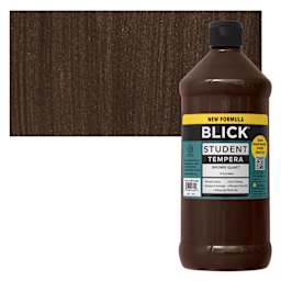 Blick Student Tempera Paint - Brown, 32 oz bottle and swatch