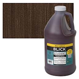 Blick Student Tempera Paint - Brown, 64 oz bottle and swatch