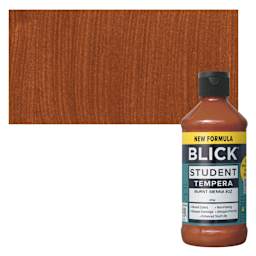 Blick Student Tempera Paint - Burnt Sienna, 8 oz bottle and swatch