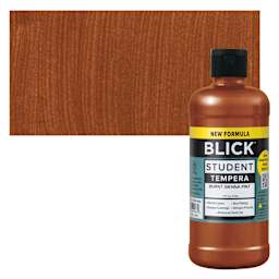 Blick Student Tempera Paint - Burnt Sienna, 16 oz bottle and swatch