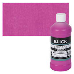 Blick Original Formula Student Tempera Paint - Primary Magenta, 16 oz bottle and swatch