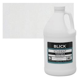 Blick Original Formula Student Tempera Paint - White, 64 oz bottle and swatch 