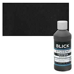 Blick Original Formula Student Tempera Paint - Black, 8 oz bottle and swatch