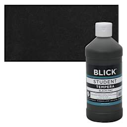 Blick Original Formula Student Tempera Paint - Black, 16 oz bottle and swatch