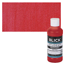 Blick Original Formula Student Tempera Paint - Red, 8 oz bottle and swatch