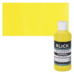 Blick Original Formula Student Tempera Paint - Yellow, 8 oz bottle and swatch