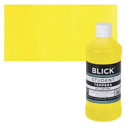 Blick Original Formula Student Tempera Paint - Yellow, 16 oz bottle and swatch