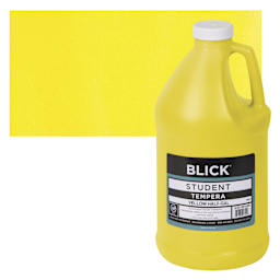 Blick Original Formula Student Tempera Paint - Yellow, 64 oz bottle and swatch