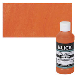 Blick Original Formula Student Tempera Paint - Orange, 8 oz bottle and swatch