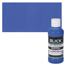 Blick Original Formula Student Tempera Paint - Blue, 8 oz bottle and swatch