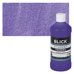 Blick Original Formula Student Tempera Paint - Violet, 16 oz bottle and swatch