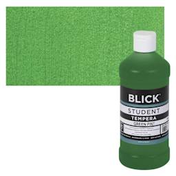 Blick Original Formula Student Tempera Paint - Green, 16 oz bottle and swatch