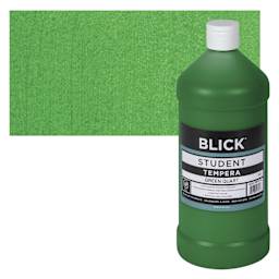 Blick Original Formula Student Tempera Paint - Green, 32 oz bottle and swatch