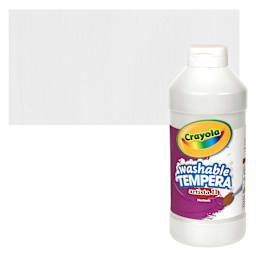 Crayola Artista II Liquid Washable Tempera - White, 16 oz bottle and swatch