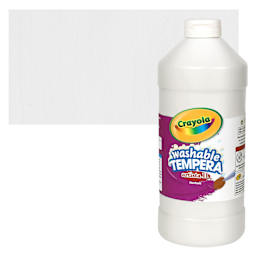 Crayola Artista II Liquid Washable Tempera - White, 32 oz Bottle and swatch