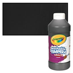 Crayola Artista II Liquid Washable Tempera - Black, 16 oz bottle and swatch