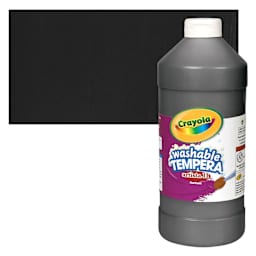 Crayola Artista II Liquid Washable Tempera - Black, 32 oz bottle and swatch