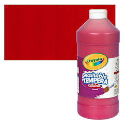 Crayola Artista II Liquid Washable Tempera - Red, 32 oz bottle and swatch