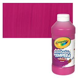 Crayola Artista II Liquid Washable Tempera - Magenta, 16 oz bottle and swatch