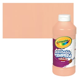 Crayola Artista II Liquid Washable Tempera - Peach, 16 oz bottle and swatch