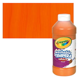 Crayola Artista II Liquid Washable Tempera - Orange, 16 oz bottle and swatch