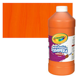 Crayola Artista II Liquid Washable Tempera - Orange, 32 oz bottle and swatch