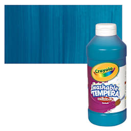 Crayola Artista II Liquid Washable Tempera - Turquoise, 16 oz bottle and swatch