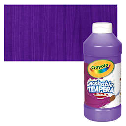 Crayola Artista II Liquid Washable Tempera - Violet, 16 oz bottle and swatch