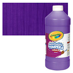 Crayola Artista II Liquid Washable Tempera - Violet, 32 oz bottle and swatch