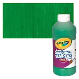 Crayola Artista II Liquid Washable Tempera - Green, 16 oz bottle and swatch