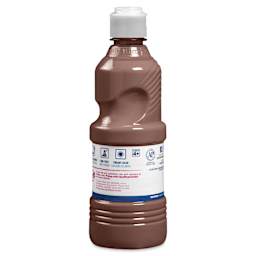 Back of Prang Ready-To-Use Tempera Paint - Brown, 16 oz bottle