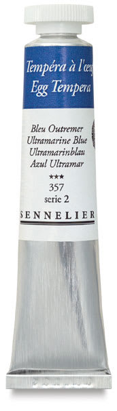 Sennelier Artists Egg Tempera - Front of 21ml Ultramarine Blue Tube
