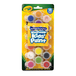 Crayola Washable Kids' Paints - Assorted Colors, Set of 18, front of the packaging