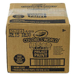 Crayola Colors of the World Washable Project Paint - Set of 9 colors, 8 oz Bottles (front of packaging)