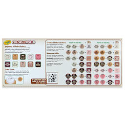 Crayola Colors of the World Washable Project Paint - Set of 10 colors, 2 oz Bottles back of packaging