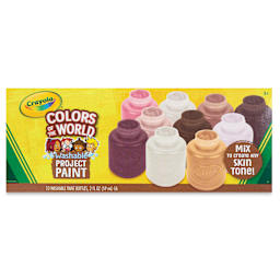 Crayola Colors of the World Washable Project Paint - Set of 10 colors, 2 oz Bottles front of packaging