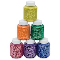 Crayola Washable Kids' Paints - Glitter Colors, Set of 6, stacked jars
