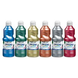 Prang Ready-To-Use Washable Tempera Paints - Metallic Colors, Set of 6, 16 oz bottles