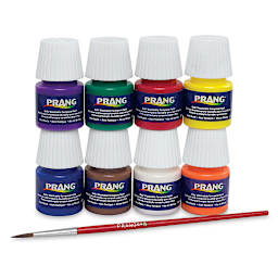 Prang Ready-To-Use Washable Tempera Paints - Set of 8, 0.8 oz jars and brush out of packaging