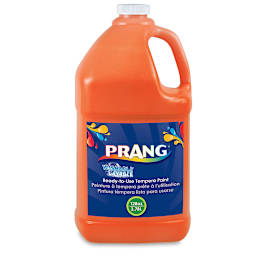 Prang Ready-To-Use Washable Tempera Paint - Front of Gallon Jug of Orange paint