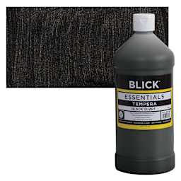 Blick Essentials Tempera - Black, Quart and swatch