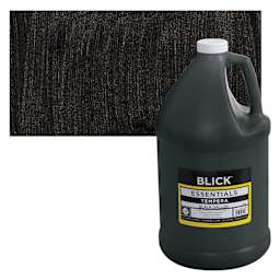 Blick Essentials Tempera - Black, Gallon and swatch