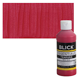 Blick Essentials Tempera - Red, 8 oz bottle and swatch
