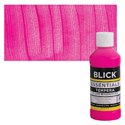 Blick Essentials Tempera - Fluorescent Magenta, 8 oz bottle and swatch