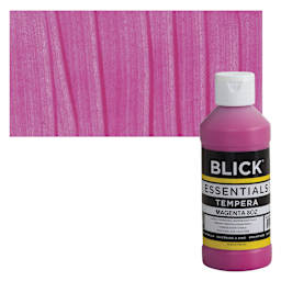 Blick Essentials Tempera - Magenta, 8 oz bottle and swatch